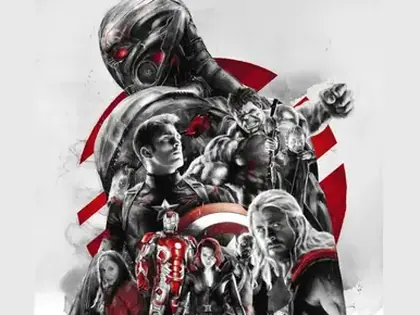 Arte ilustrativa de filme de super-heróis